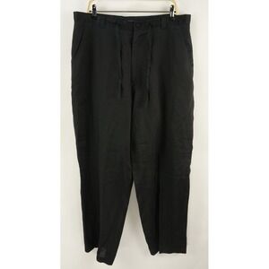 Stardom 100% Linen Relaxed Loose Drawstring Chino Pants Men's 38 x 31 Dark Blue